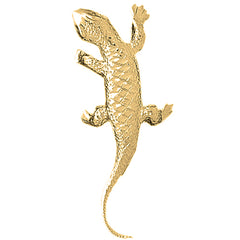 Yellow Gold-plated Silver Lizard Pendant