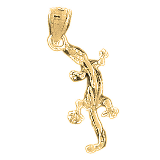 Yellow Gold-plated Silver Lizard Pendant
