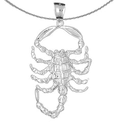 Sterling Silver Scorpion Pendant (Rhodium or Yellow Gold-plated)