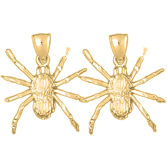 14K or 18K Gold 27mm Spider Earrings