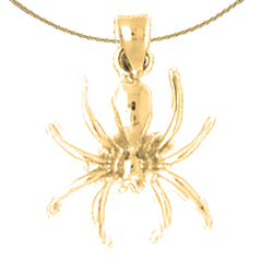 Sterling Silver Spider Pendant (Rhodium or Yellow Gold-plated)