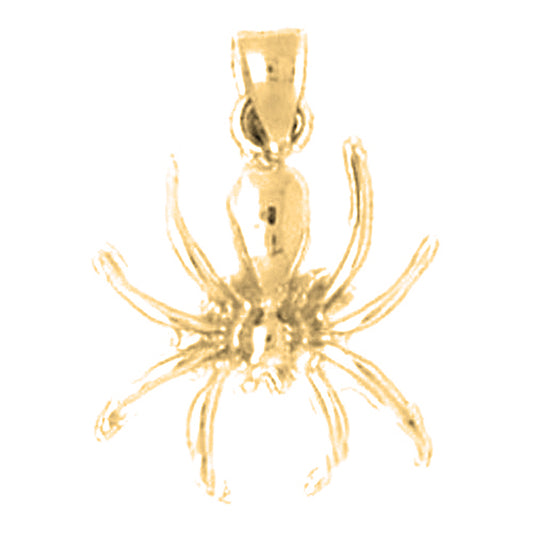 Yellow Gold-plated Silver Spider Pendant