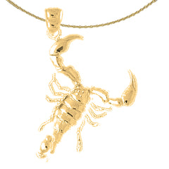 Colgante de escorpión de plata de ley (bañado en rodio o oro amarillo)