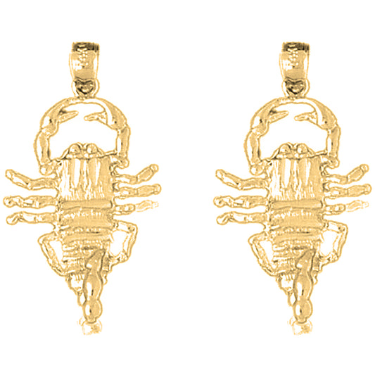 Yellow Gold-plated Silver 33mm Scorpion Earrings