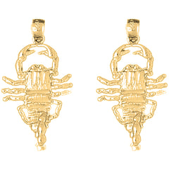 14K or 18K Gold 33mm Scorpion Earrings