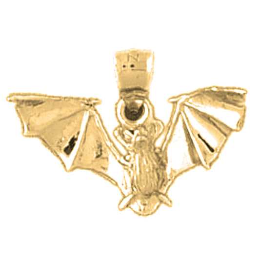 Yellow Gold-plated Silver Bat Pendant