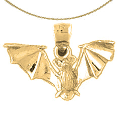 14K or 18K Gold Bat Pendant