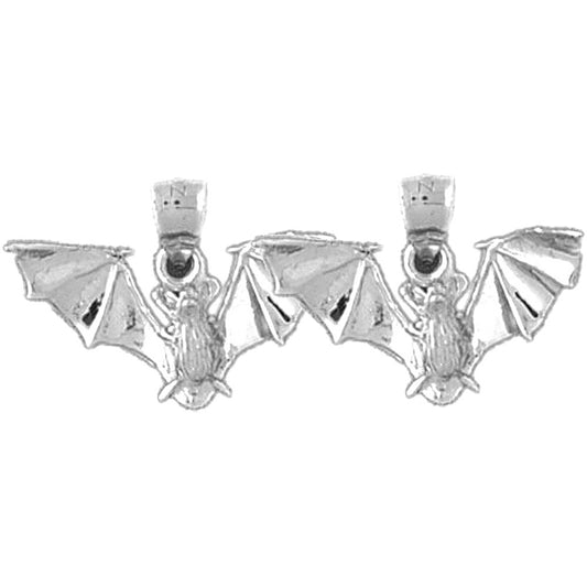 Sterling Silver 15mm Bat Earrings