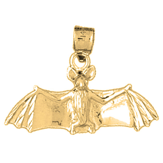 Yellow Gold-plated Silver Bat Pendant