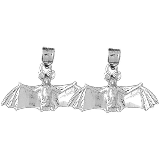 Sterling Silver 19mm Bat Earrings