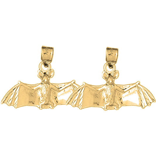 Yellow Gold-plated Silver 19mm Bat Earrings