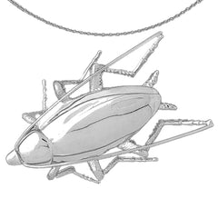 Sterling Silver Cockroach Pendant (Rhodium or Yellow Gold-plated)