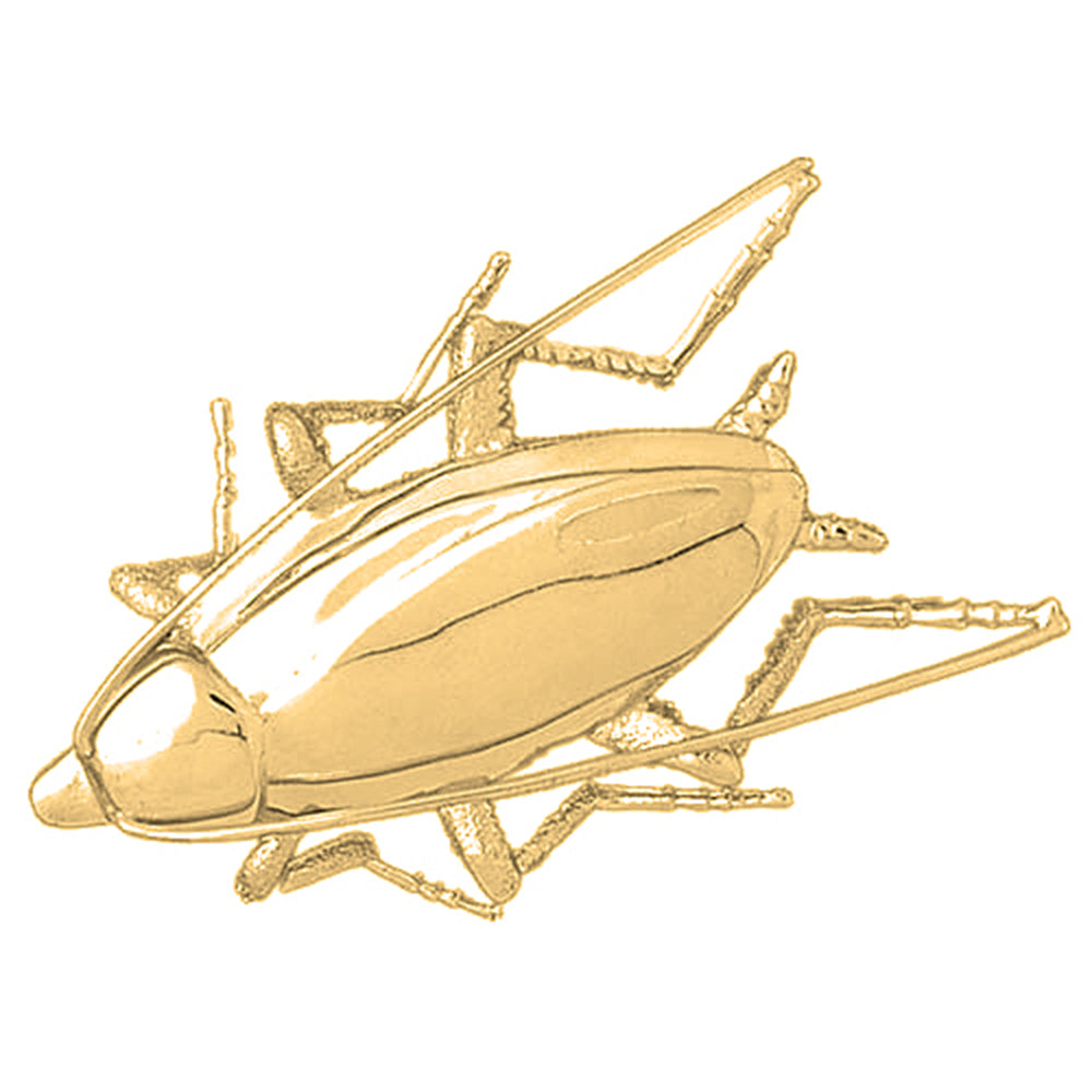 10K, 14K or 18K Gold Cockroach Pendant
