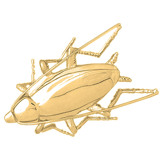 Yellow Gold-plated Silver Cockroach Pendant