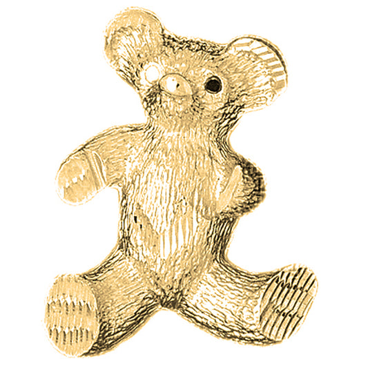 Yellow Gold-plated Silver Teddy Bear Pendant