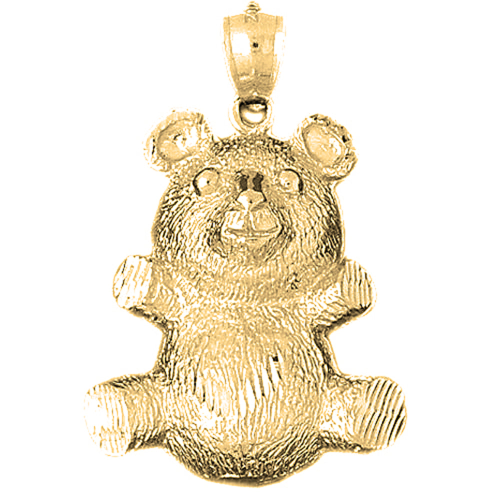 10K, 14K or 18K Gold Teddy Bear Pendant