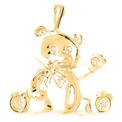 Yellow Gold-plated Silver Teddy Bear Pendant
