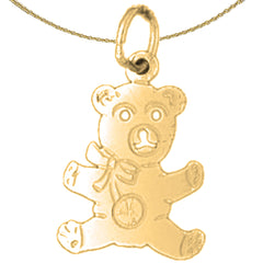 Teddybär-Anhänger aus Sterlingsilber (rhodiniert oder gelbvergoldet)