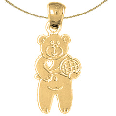 Teddybär-Anhänger aus Sterlingsilber (rhodiniert oder gelbvergoldet)
