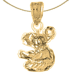 Sterling Silver Koala Bear Pendant (Rhodium or Yellow Gold-plated)