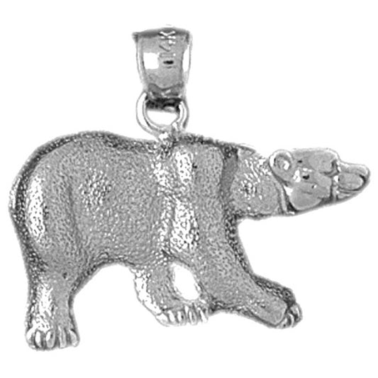 Sterling Silver Brown Bear Pendant