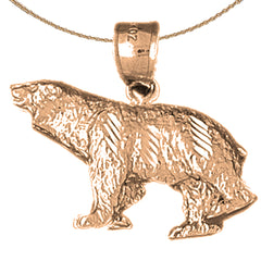 10K, 14K or 18K Gold Brown Bear Pendant