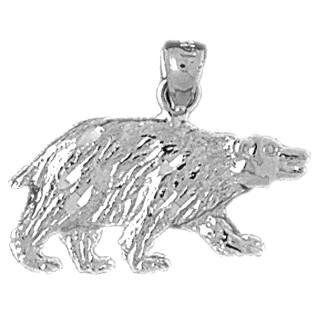 Sterling Silver Brown Bear Pendant