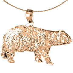 10K, 14K or 18K Gold Grizzly Bear Pendant