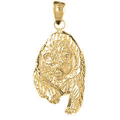 Yellow Gold-plated Silver Grizzley Bear Pendant