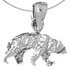 10K, 14K or 18K Gold 3D Grizzly Bear Pendant