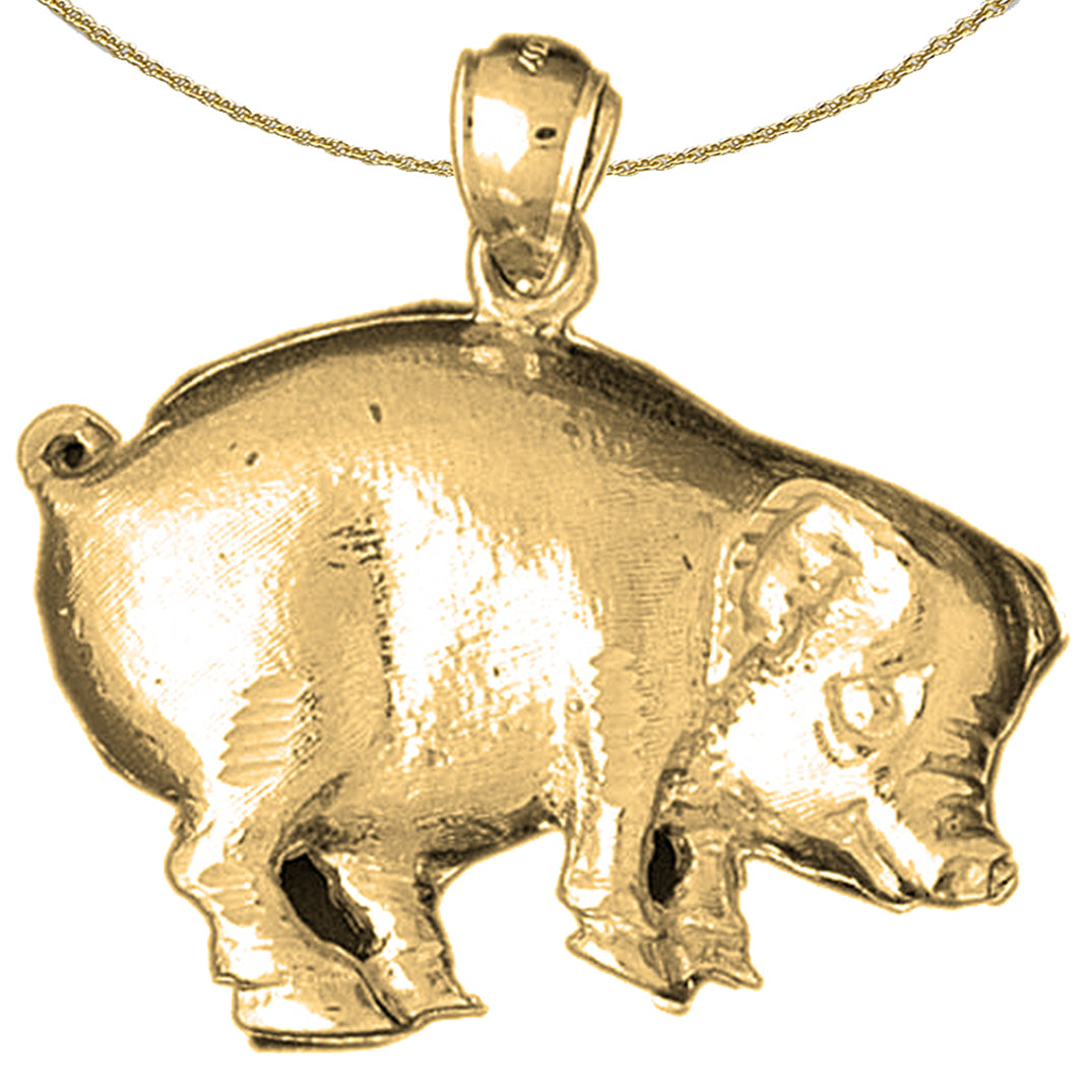 10K, 14K or 18K Gold Pig Pendant