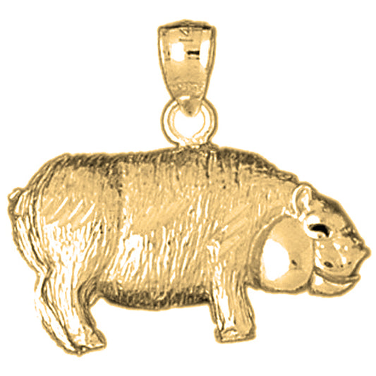 Yellow Gold-plated Silver Pig Pendant