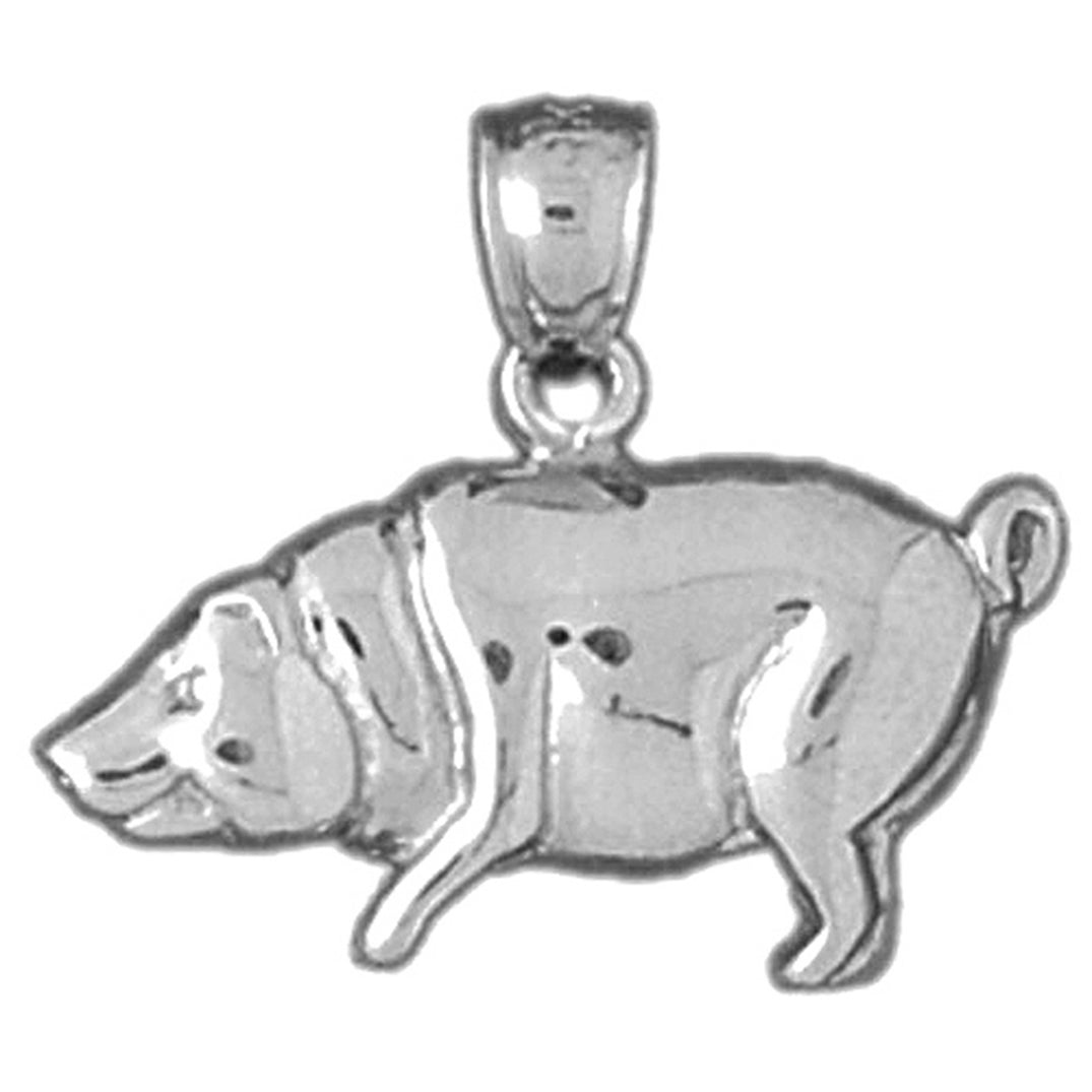 Sterling Silver Pig Pendant