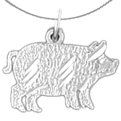 Colgante de cerdo de plata de ley (bañado en rodio o oro amarillo)