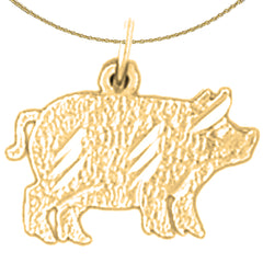 Schweineanhänger aus Sterlingsilber (rhodiniert oder gelbvergoldet)