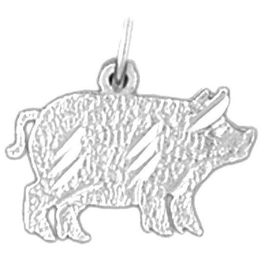 Sterling Silver Pig Pendant