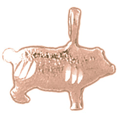 14K or 18K Gold Pig Pendant
