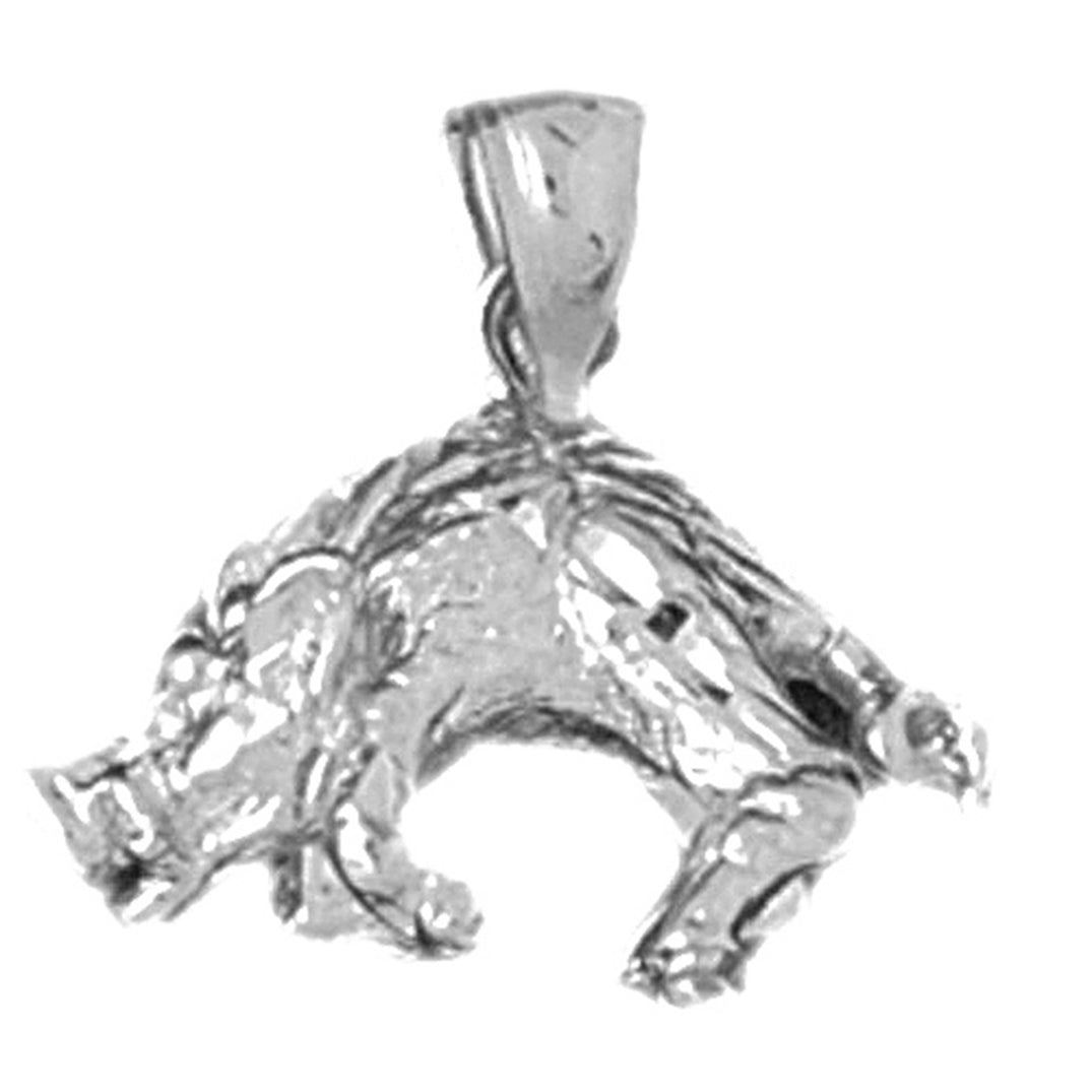 Sterling Silver 3D Boar Pendant