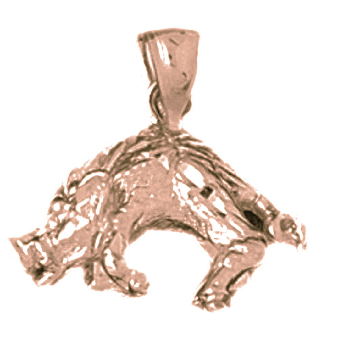 10K, 14K or 18K Gold 3D Boar Pendant
