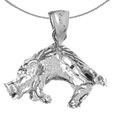 Sterling Silver 3D Boar Pendant (Rhodium or Yellow Gold-plated)