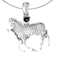 Sterling Silver Zebra Pendant (Rhodium or Yellow Gold-plated)