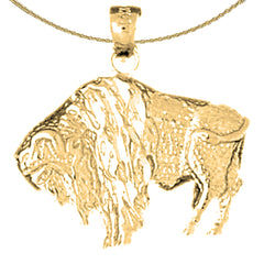 Bison-Anhänger aus Sterlingsilber (rhodiniert oder gelbvergoldet)