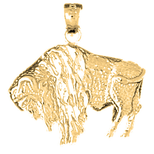 Yellow Gold-plated Silver Bison Pendant