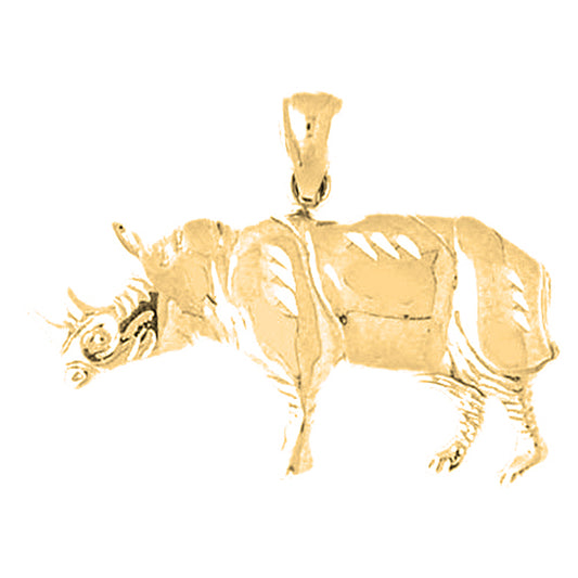 10K, 14K or 18K Gold Rhinoceros Pendant