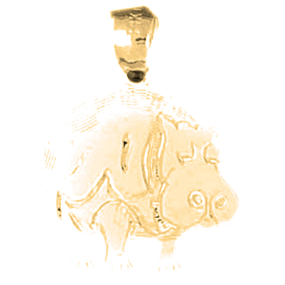14K or 18K Gold Hippopotamus Pendant