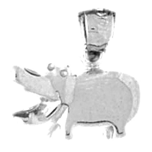 Sterling Silver Hippopotamus Pendant