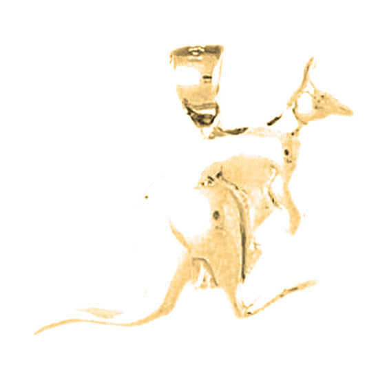 Yellow Gold-plated Silver Kangaroo Pendant