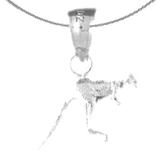 Sterling Silver 3D Kangaroo Pendant (Rhodium or Yellow Gold-plated)
