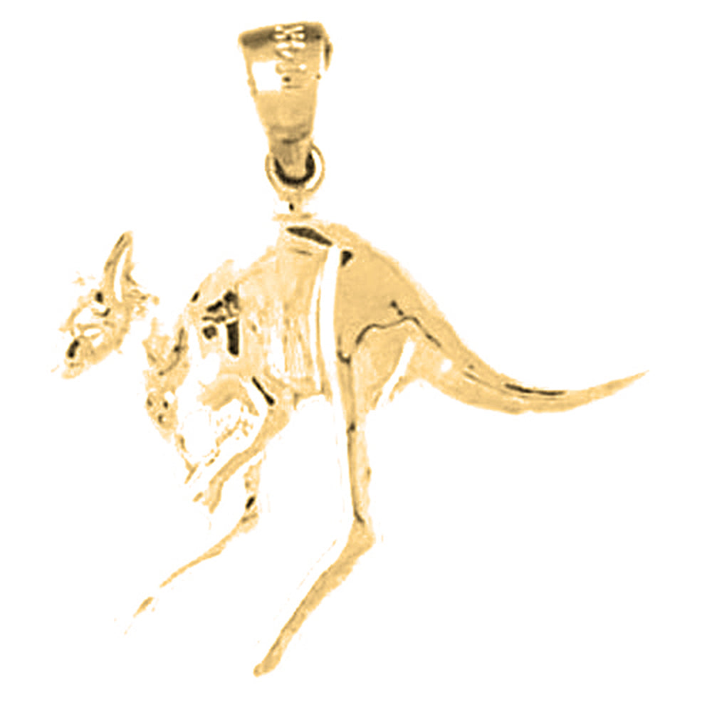 Yellow Gold-plated Silver Kangaroo Pendant