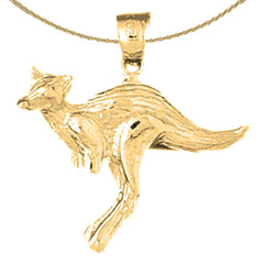 Sterling Silver Kangaroo Pendant (Rhodium or Yellow Gold-plated)